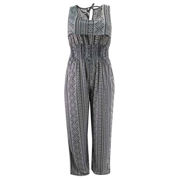 Pink Aztec Tribal Print Summer Jumpsuit - Picture 1 of 3